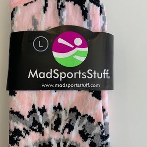 MadSportsStuff Pink, Black & Gray Tall Socks, NWT, L